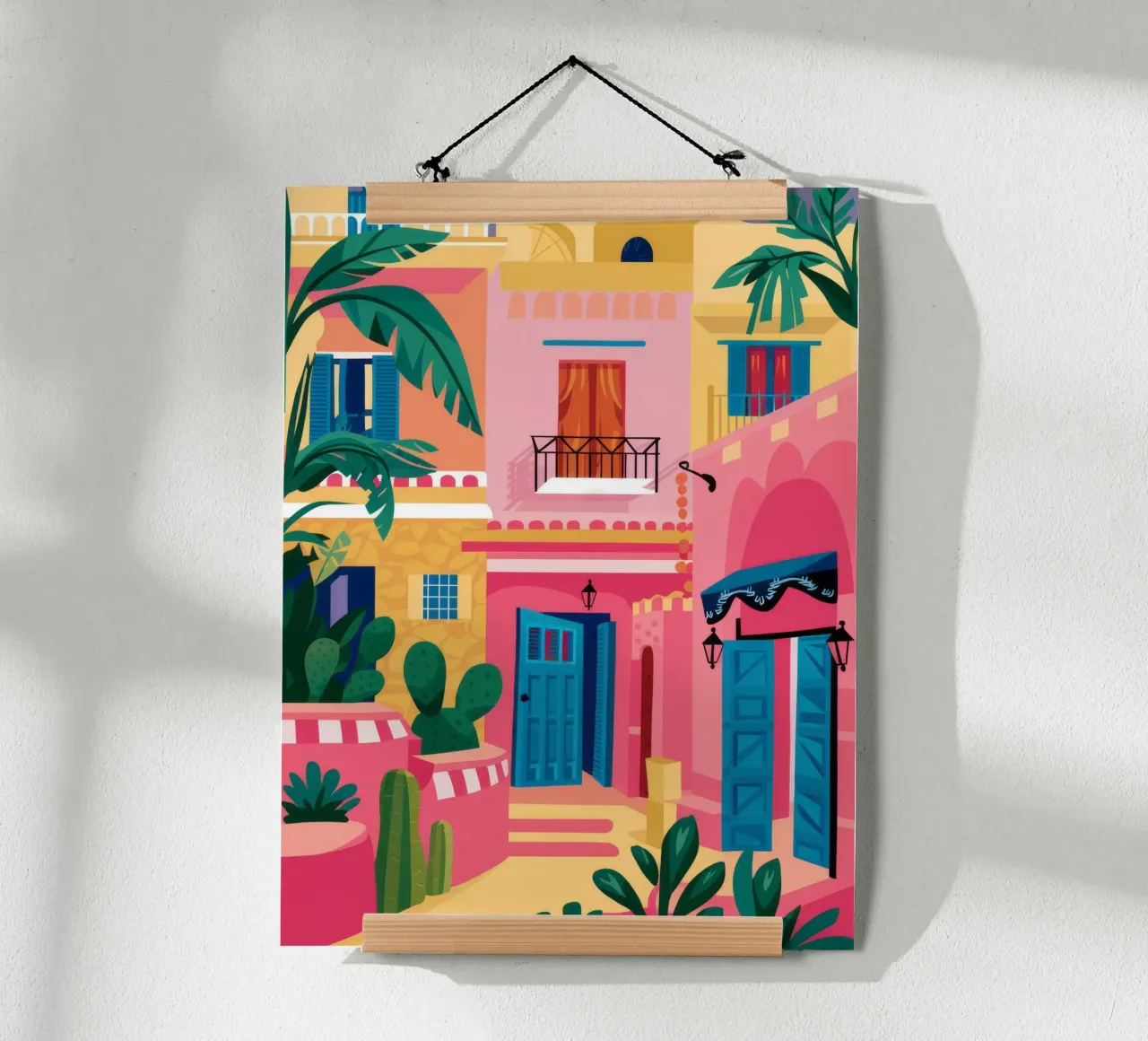 Maison paradisiaque poster avec cadre en plastique de Jasper Rune