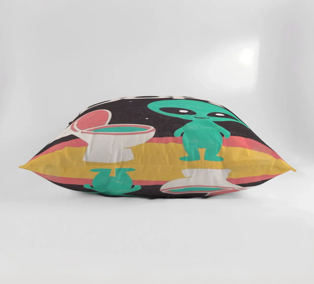alien have a nice poop funny toilet decorative cushion by ralliness