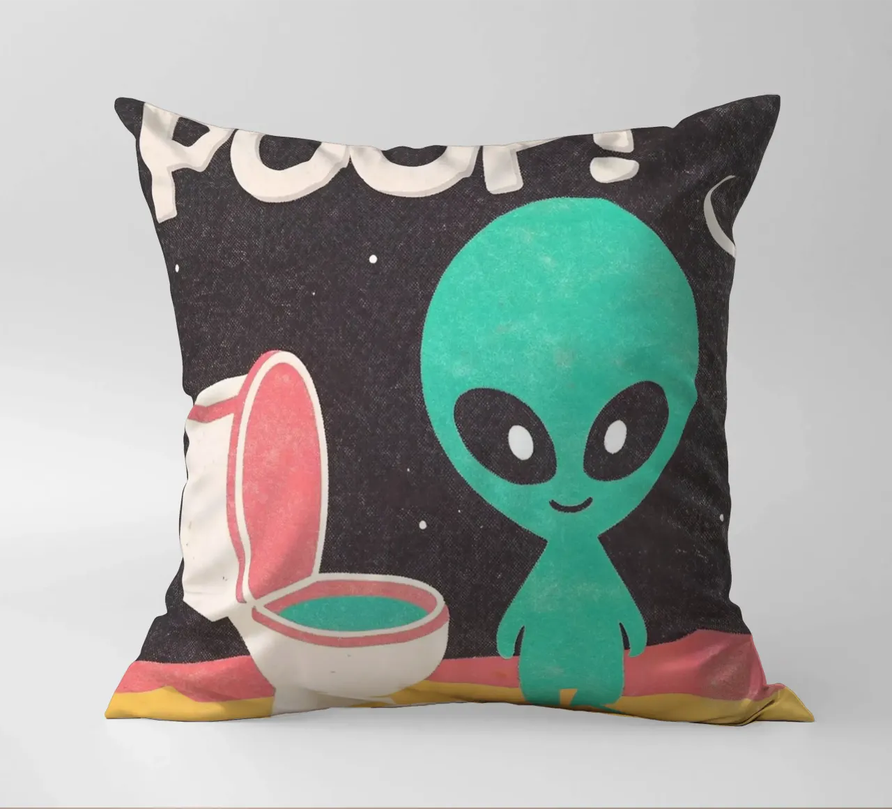 alien have a nice poop funny toilet decorative cushion by ralliness