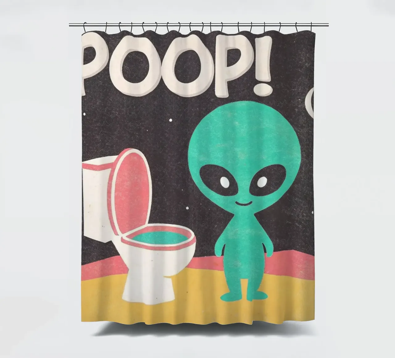 alien tiene un inodoro divertido cortina de baño de ralliness