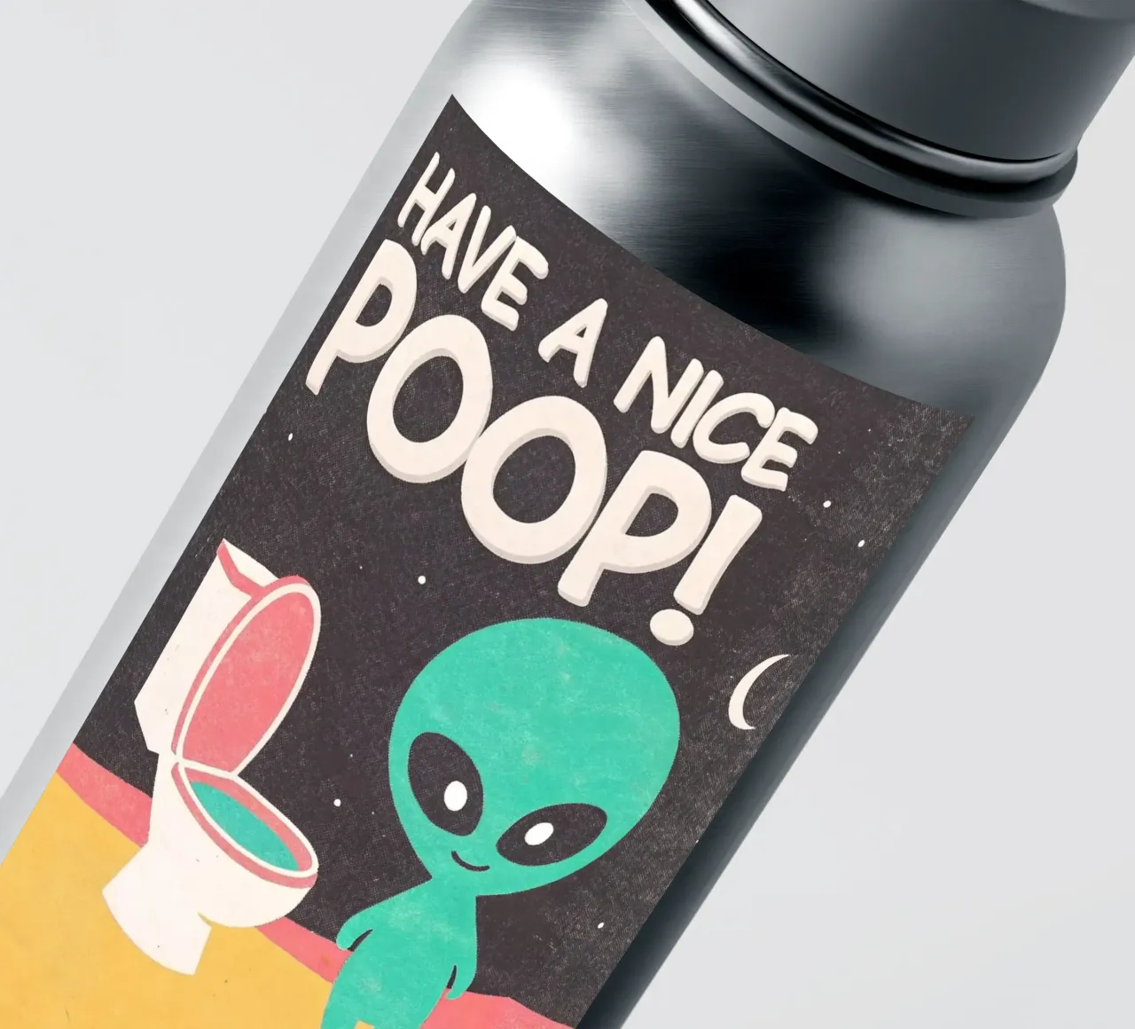 alien tiene un inodoro divertido pegatina de ralliness
