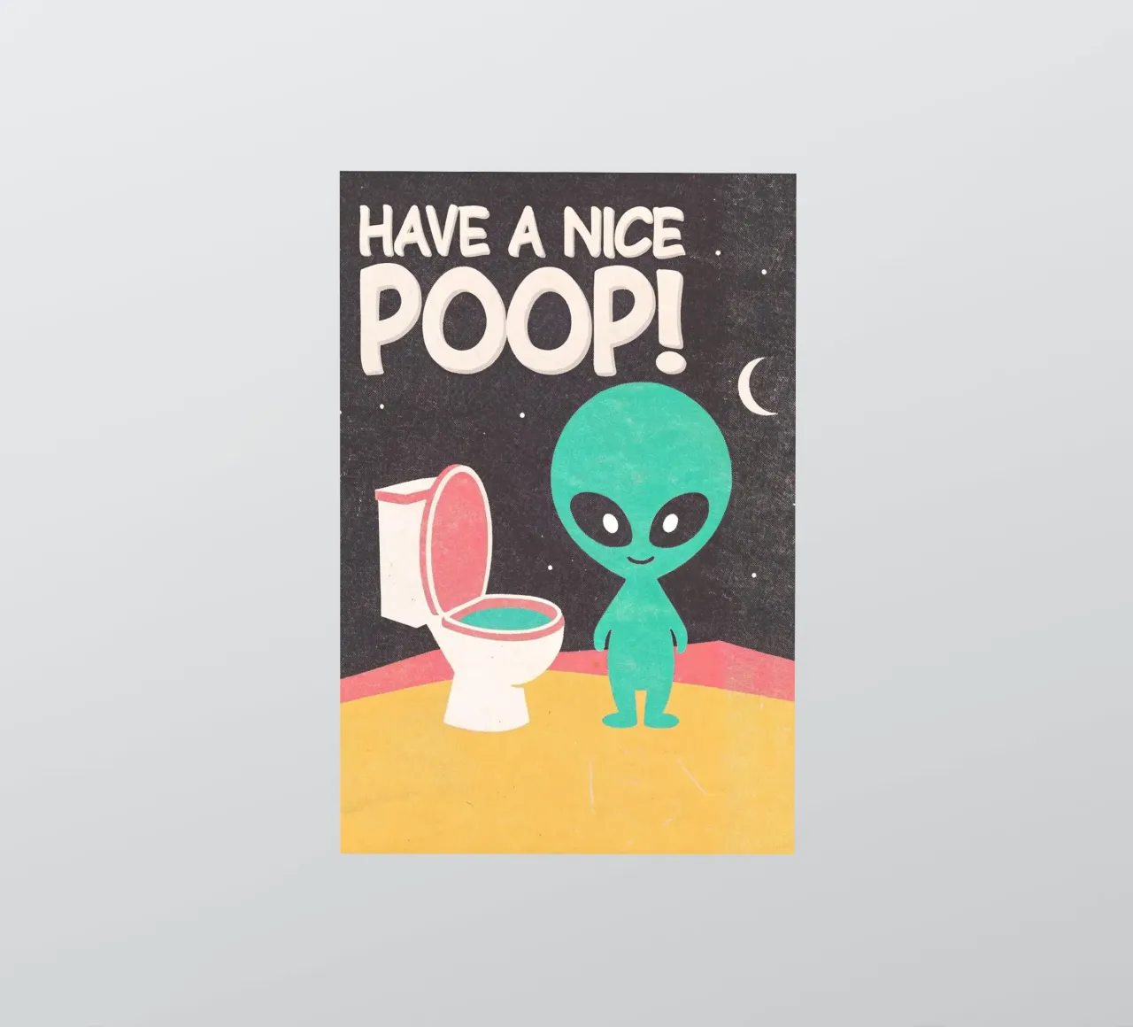 alien tiene un inodoro divertido pegatina de ralliness