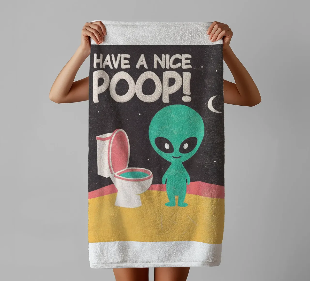 alien tiene un inodoro divertido toalla de baño de ralliness