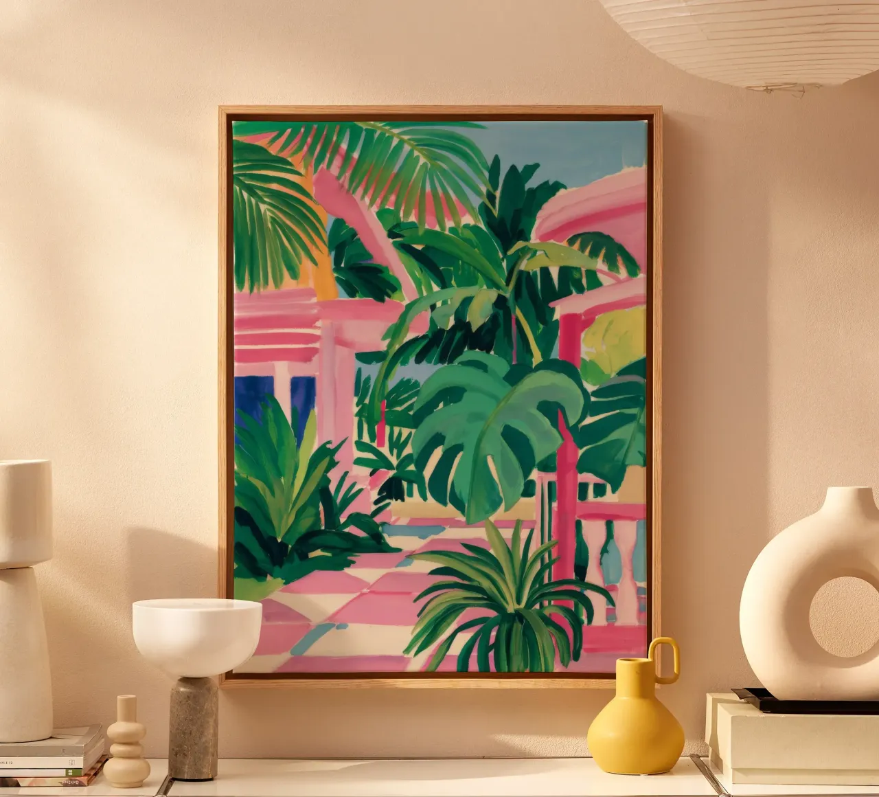 Tranquillità tropicale chic tela con Cornice a cassetta da Jasper Rune