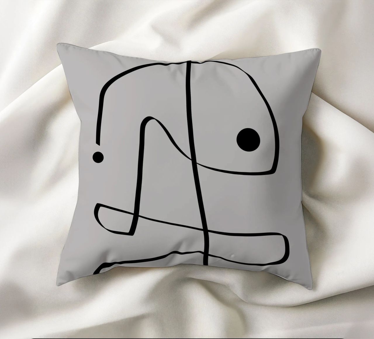 Figure with lines in taupe II cuscino da Imaginative
