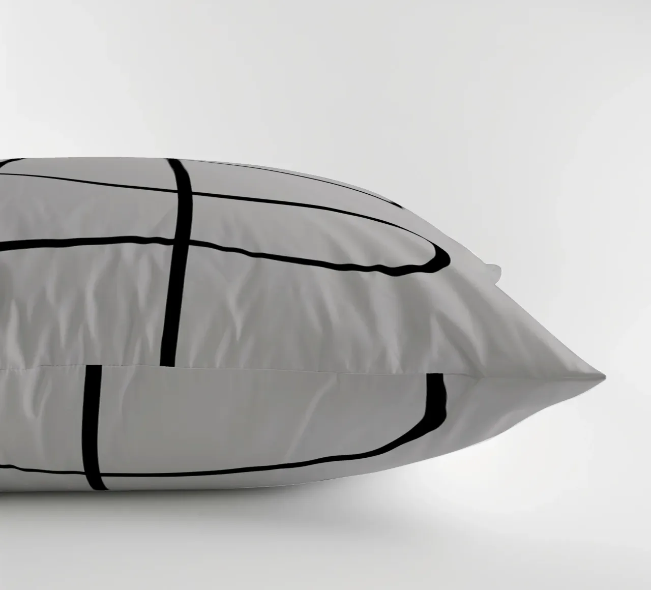 Figure with lines in taupe II decorative cushion by Imaginative