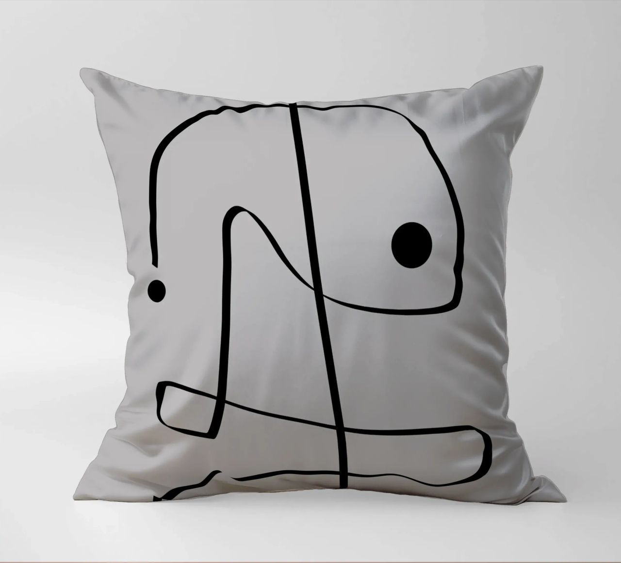 Figure with lines in taupe II cuscino da Imaginative
