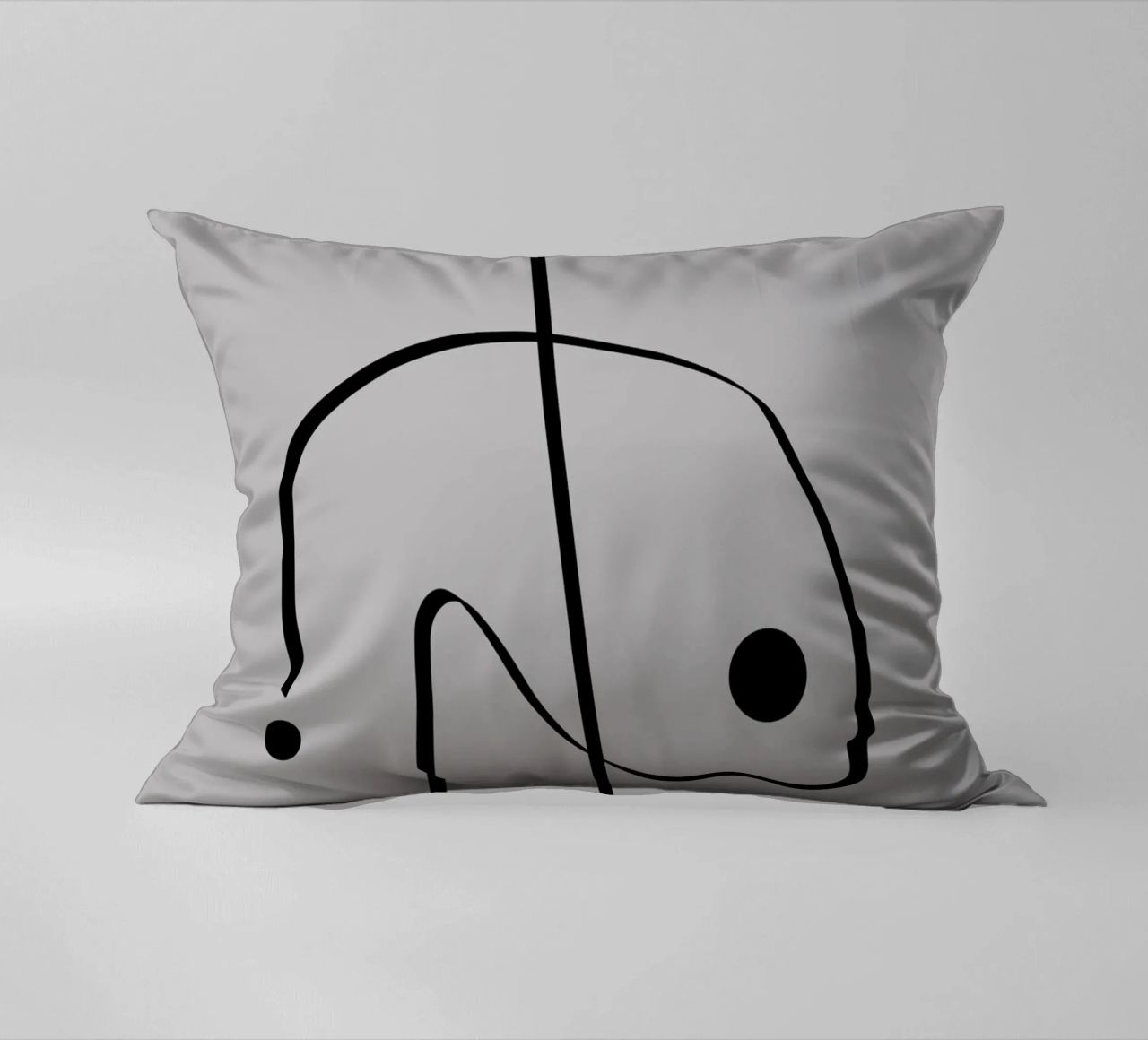 Figure with lines in taupe II cuscino da Imaginative