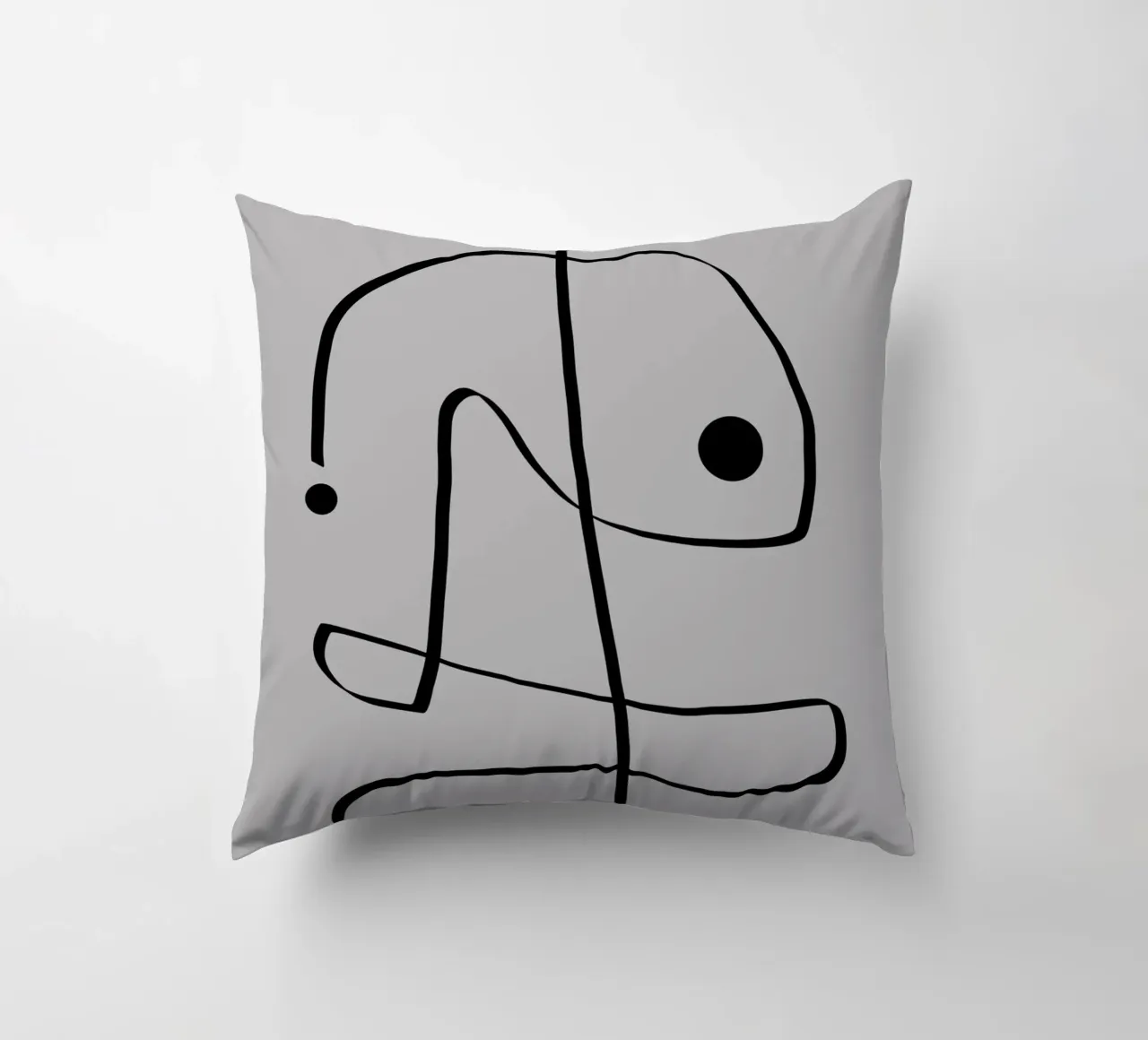 Figure with lines in taupe II decorative cushion by Imaginative