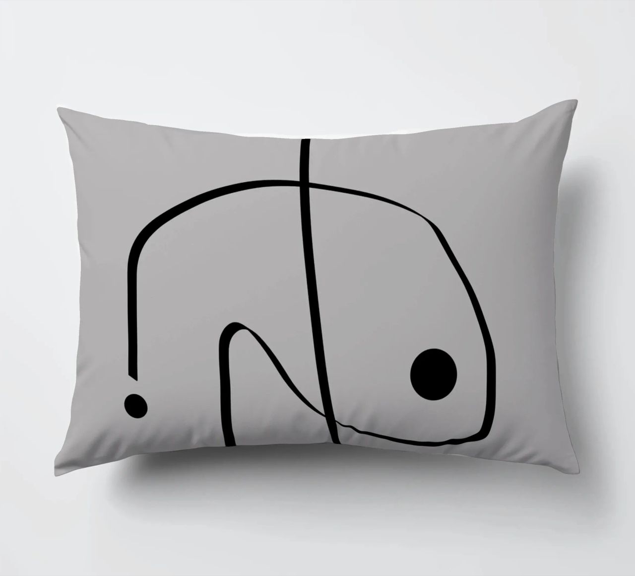 Figure with lines in taupe II cuscino da Imaginative