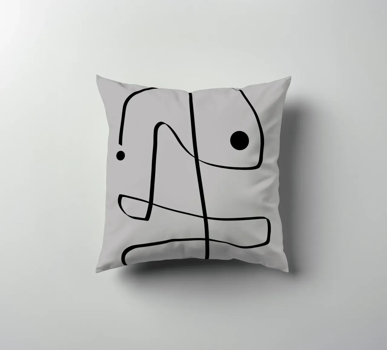 Figure with lines in taupe II decorative cushion by Imaginative