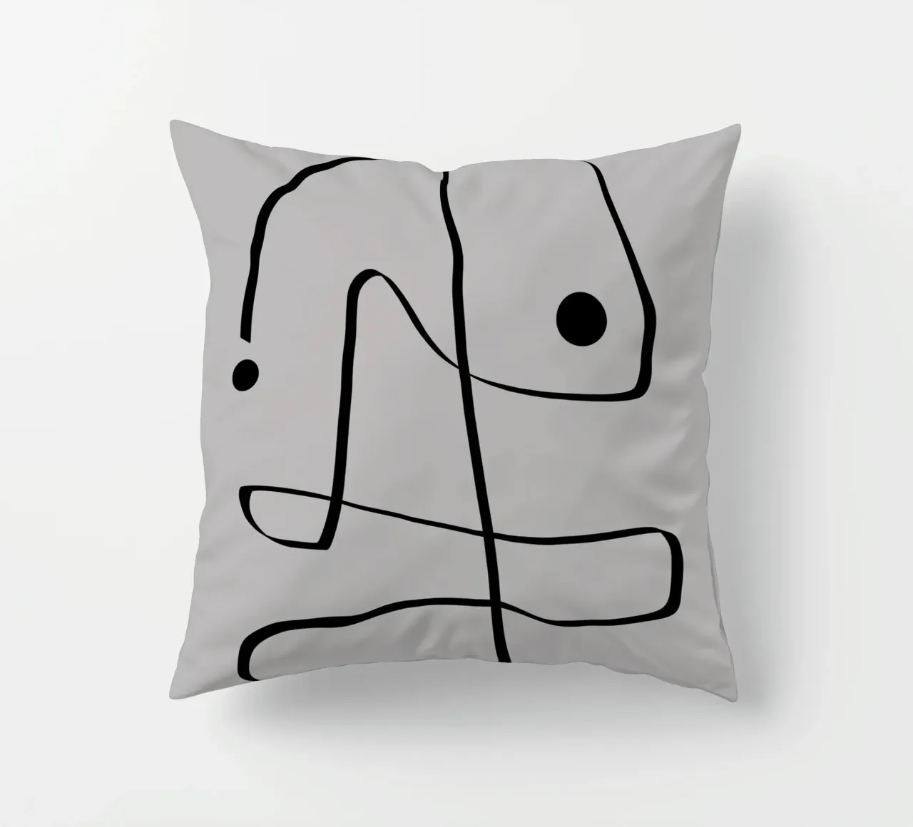 Figure with lines in taupe II cuscino da Imaginative