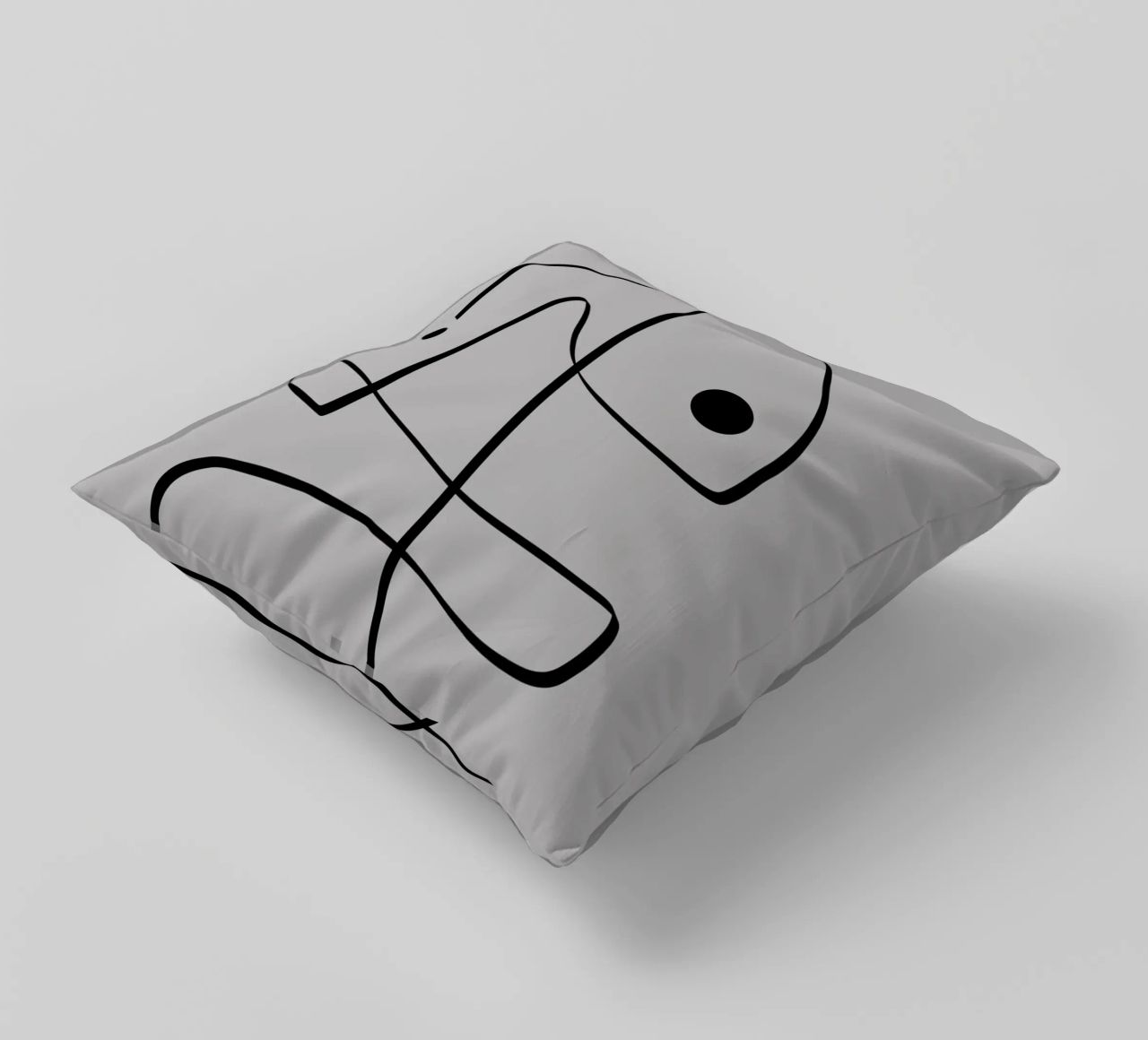 Figure with lines in taupe II cuscino da Imaginative