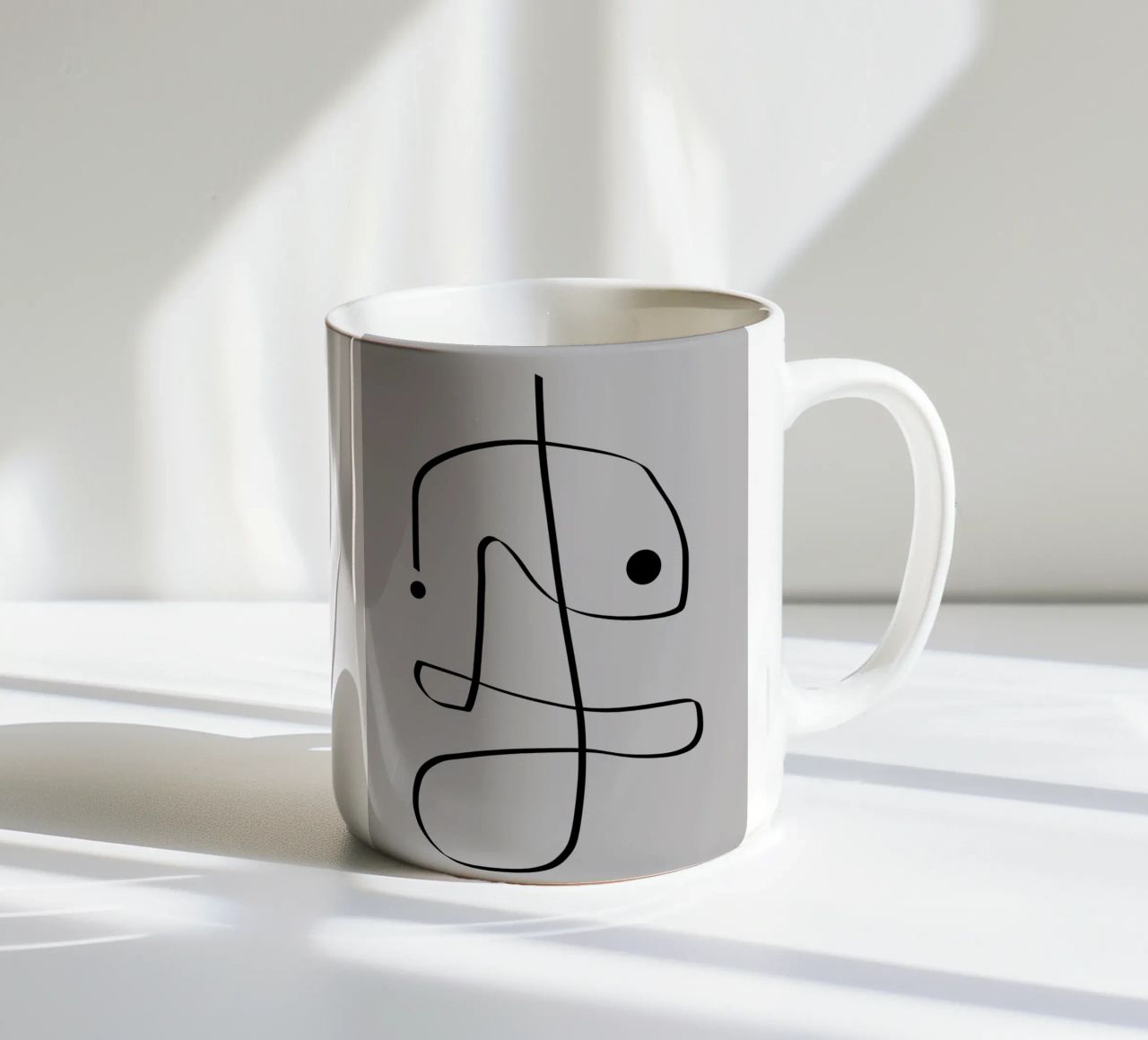 Figure with lines in taupe II tazza in ceramica da Imaginative