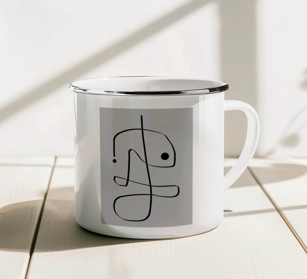 Figure with lines in taupe II tazza in smalto da Imaginative