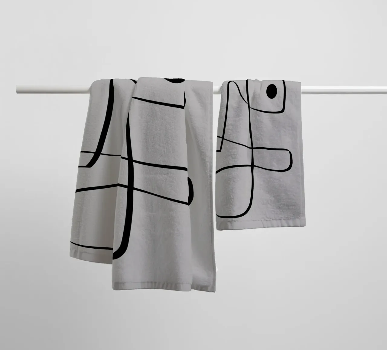 Figure with lines in taupe II towel by Imaginative
