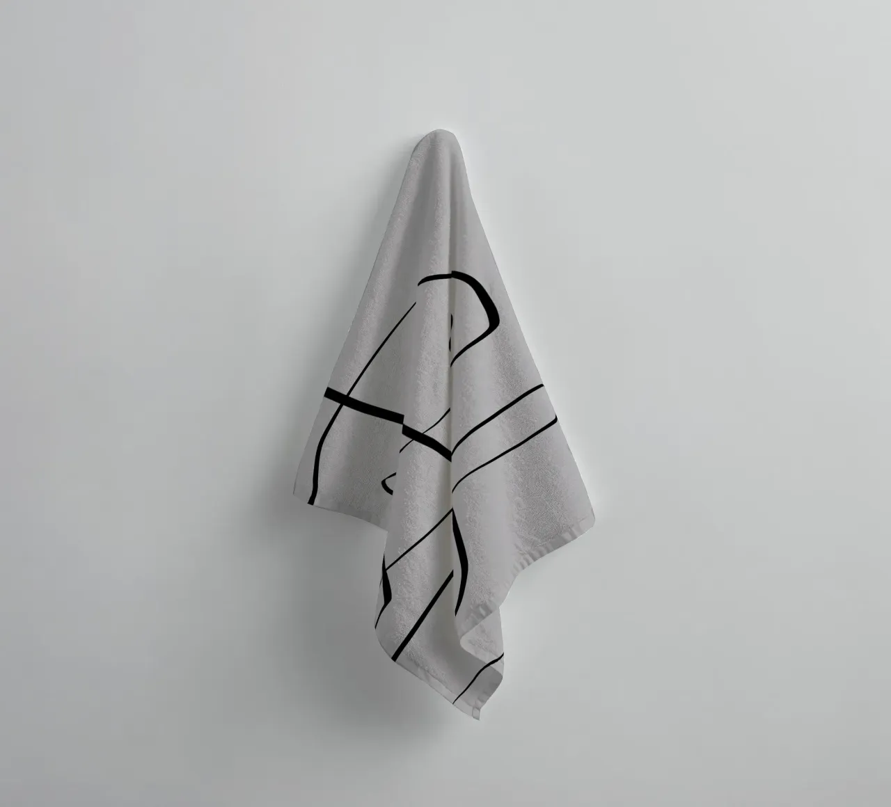 Figure with lines in taupe II towel by Imaginative
