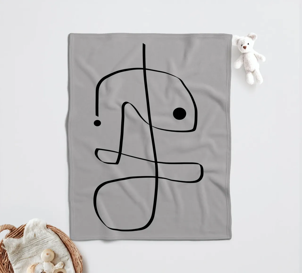 Figure with lines in taupe II manta de franela de Imaginative