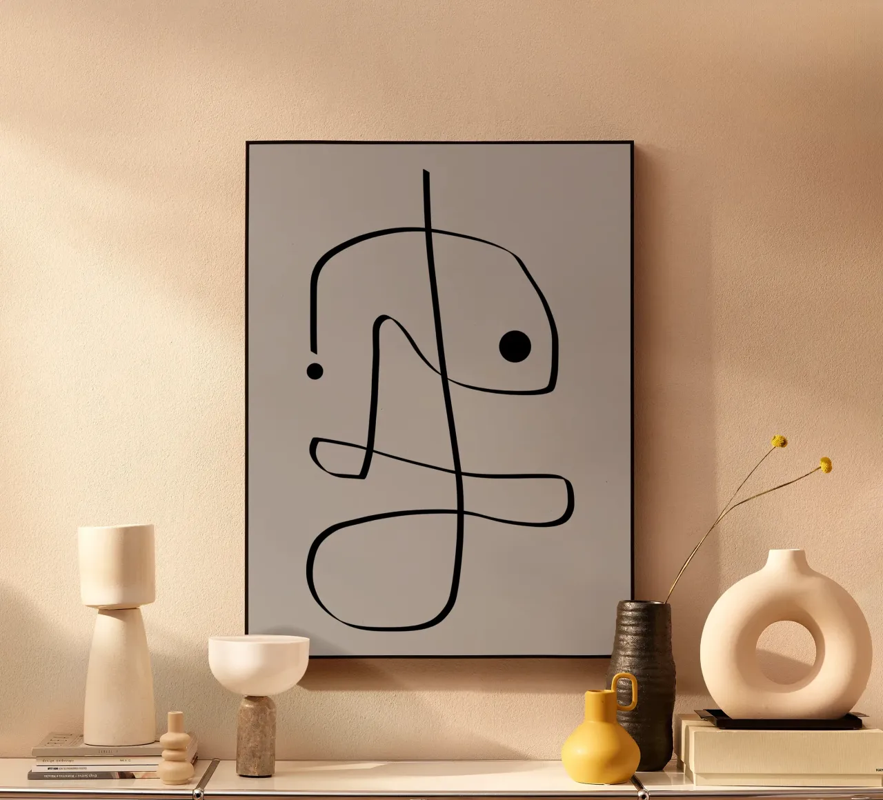 Figure with lines in taupe II plexiglass da Imaginative