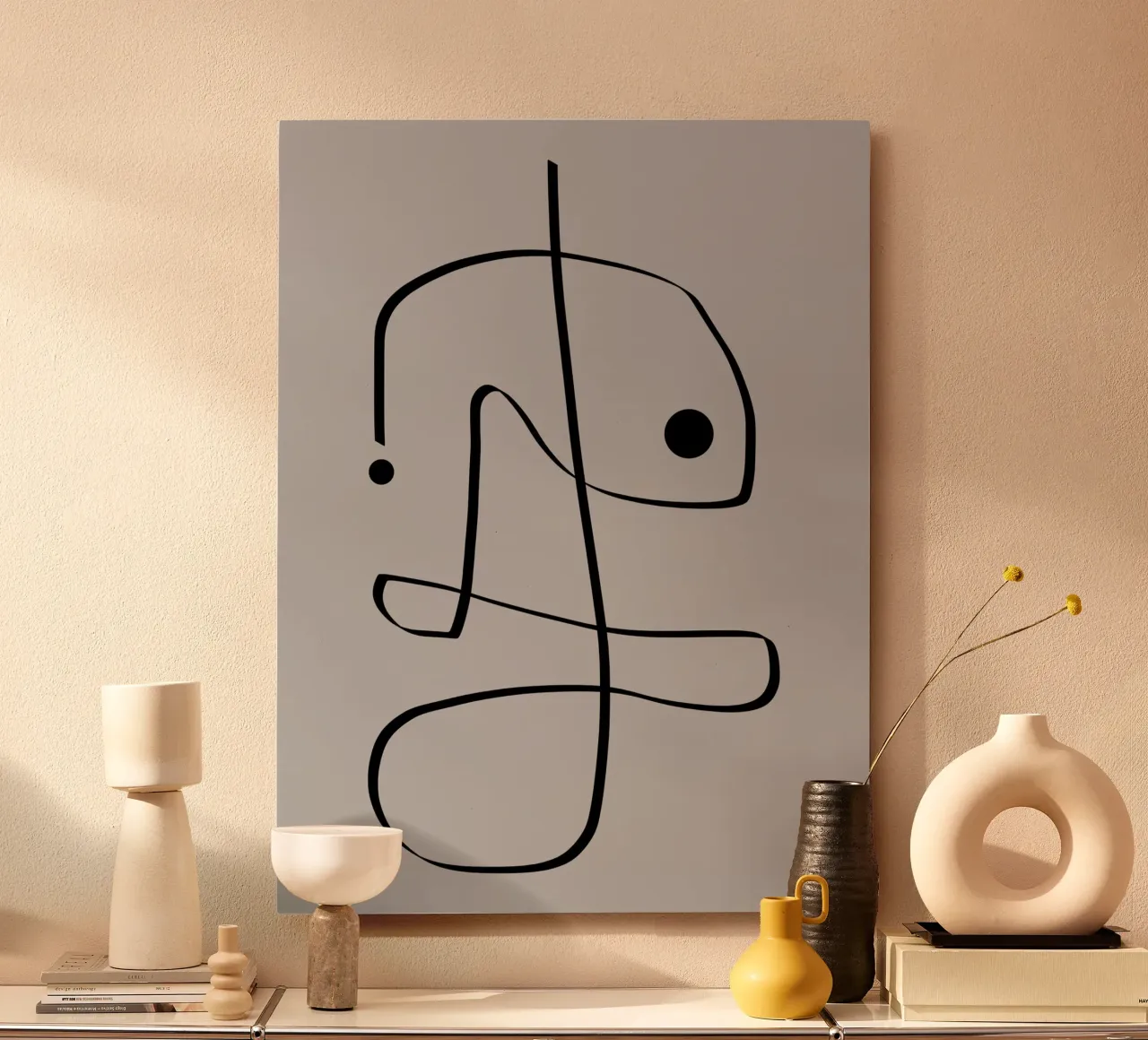 Figure with lines in taupe II pannello forex da Imaginative