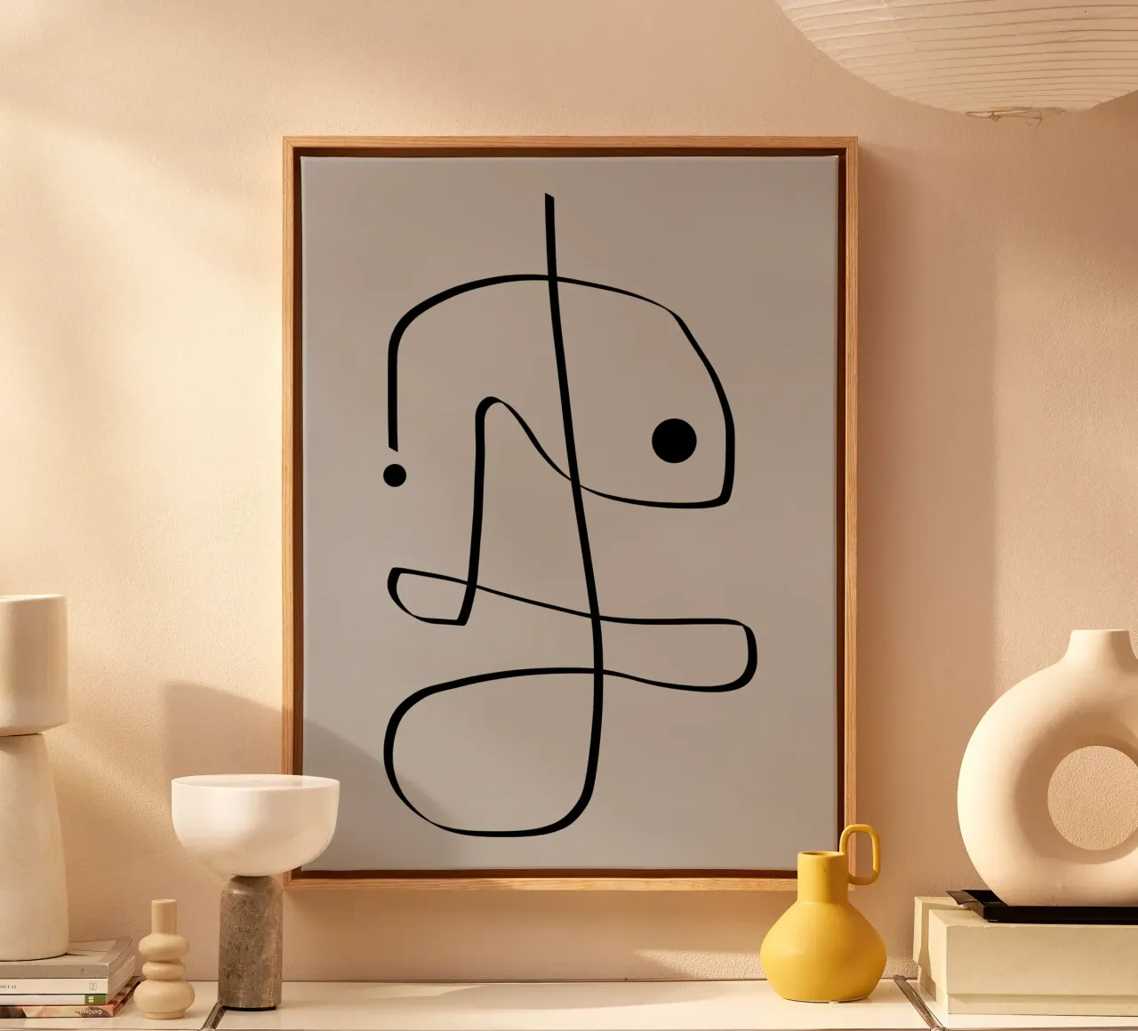 Figure with lines in taupe II tela da Imaginative