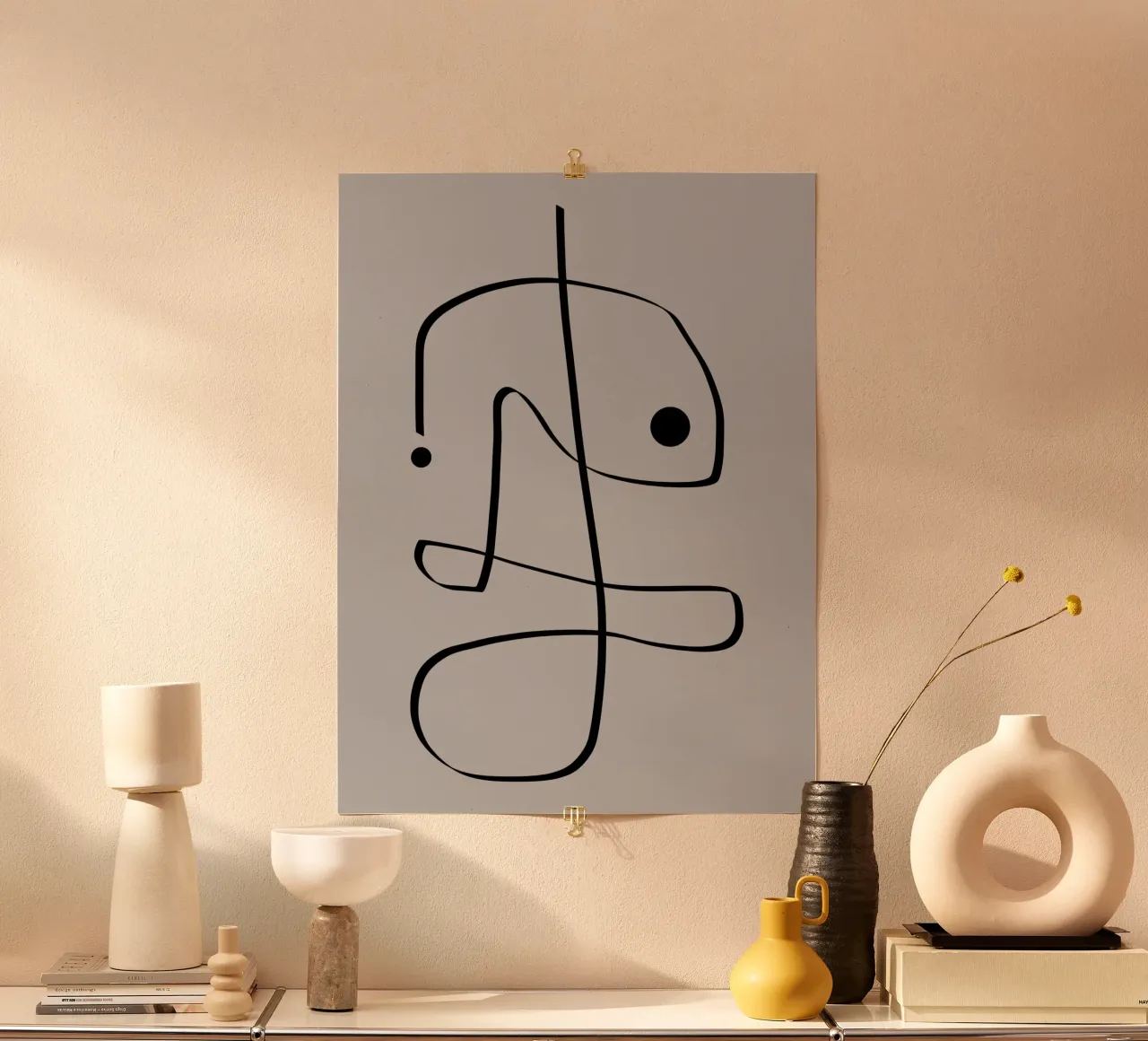 Figure with lines in taupe II poster da Imaginative