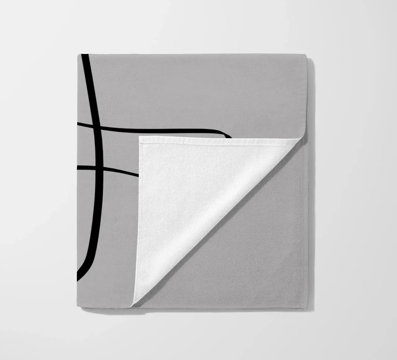 Figure with lines in taupe II beach towel by Imaginative