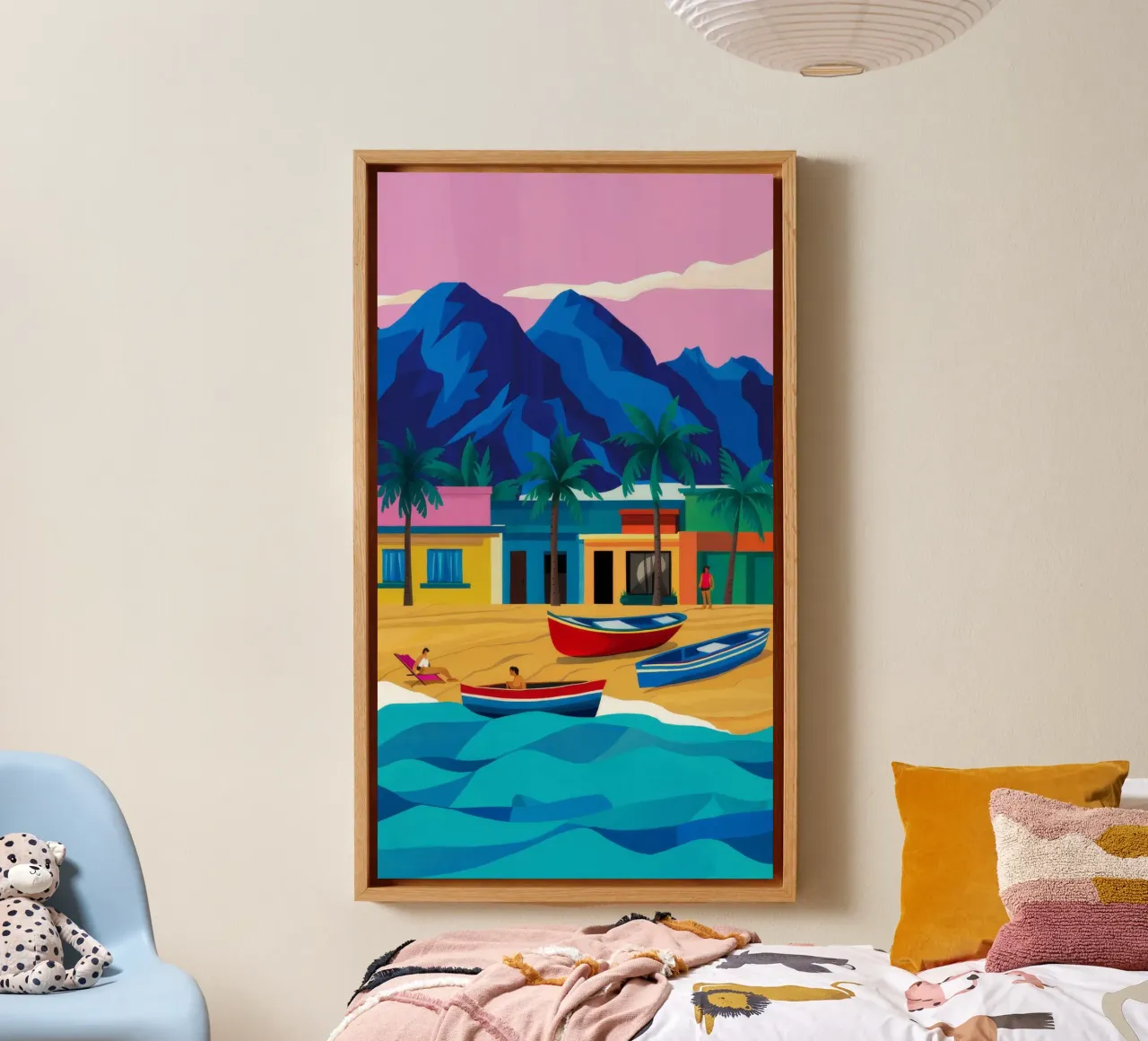 Schemering Kust Eenzaamheid canvas met Baklijst van Jasper Rune