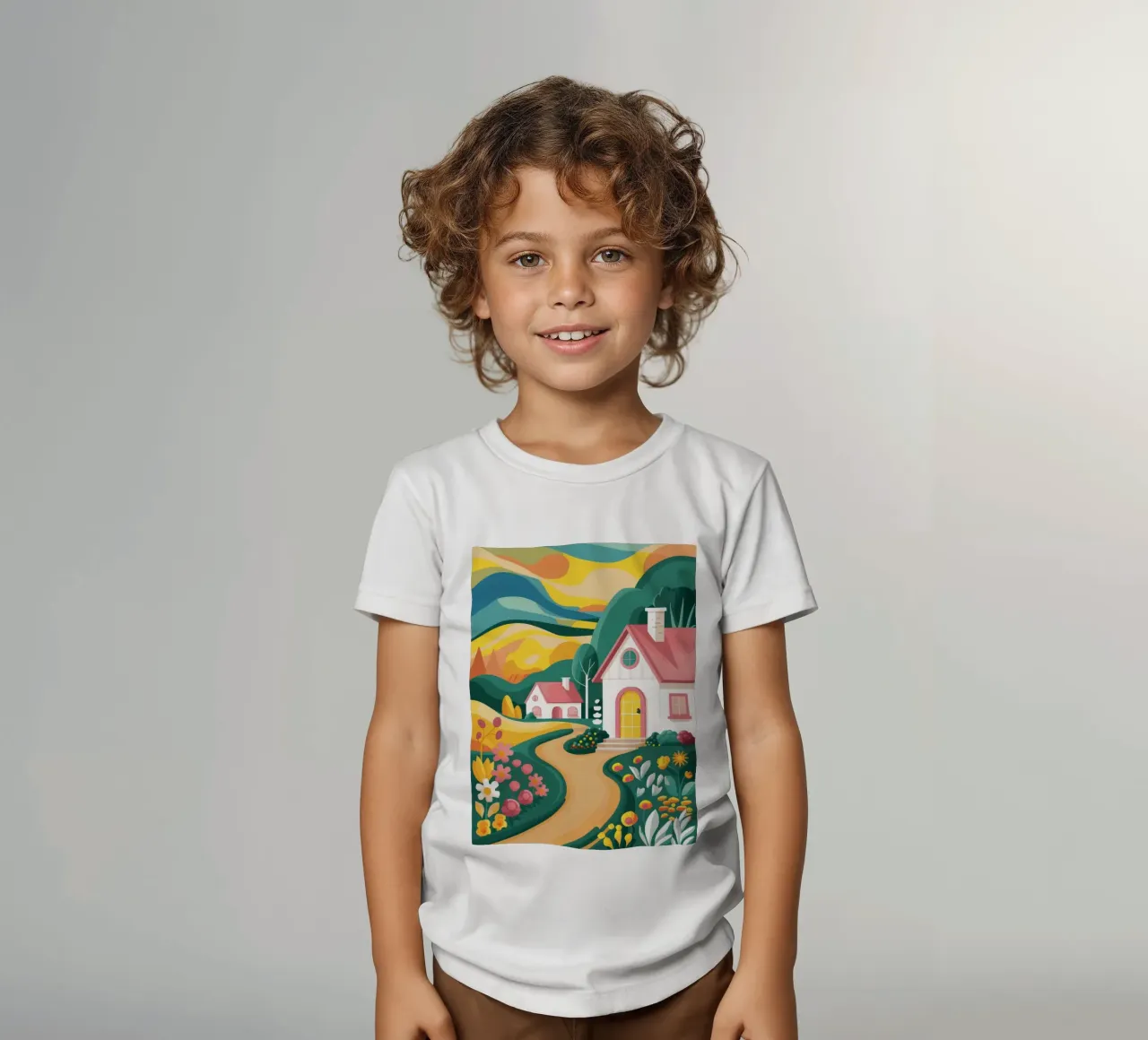 Cottage Path Dream kids t-shirt by Aurora Muse