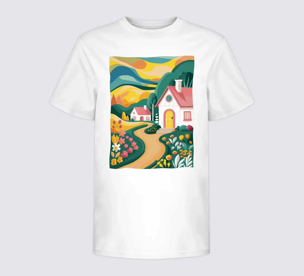Cottage Path Dream kids t-shirt by Aurora Muse