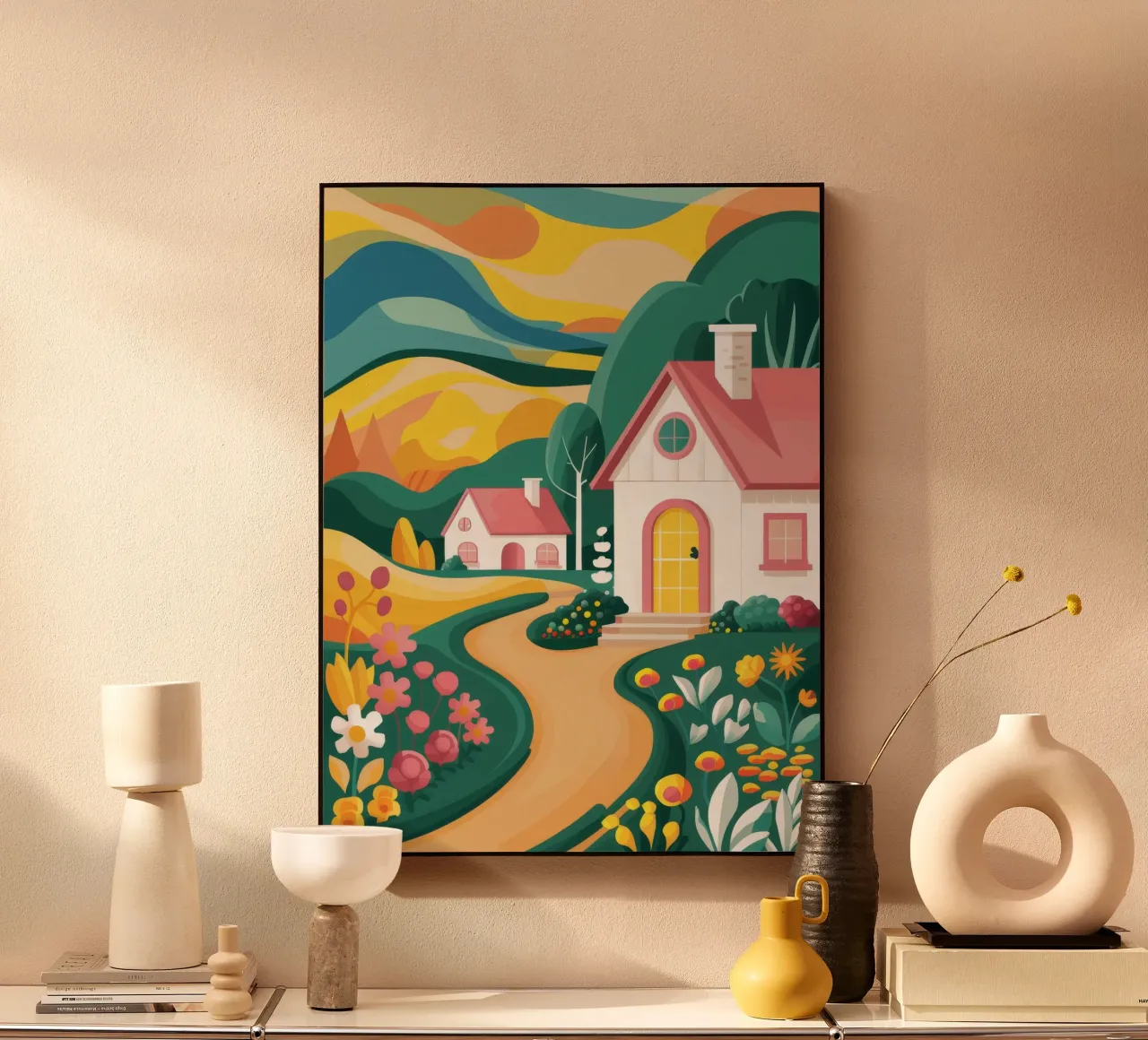 Sentiero dei cottage da sogno alluminio dibond da Aurora Muse