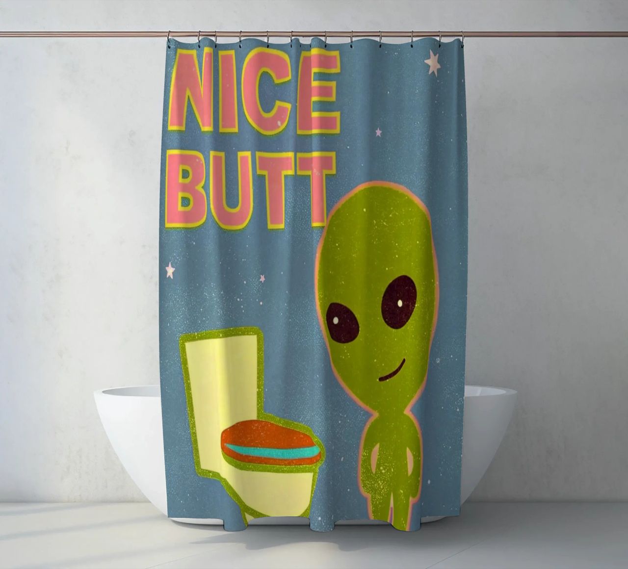 alien nice butt funny toilet Duschvorhang von ralliness