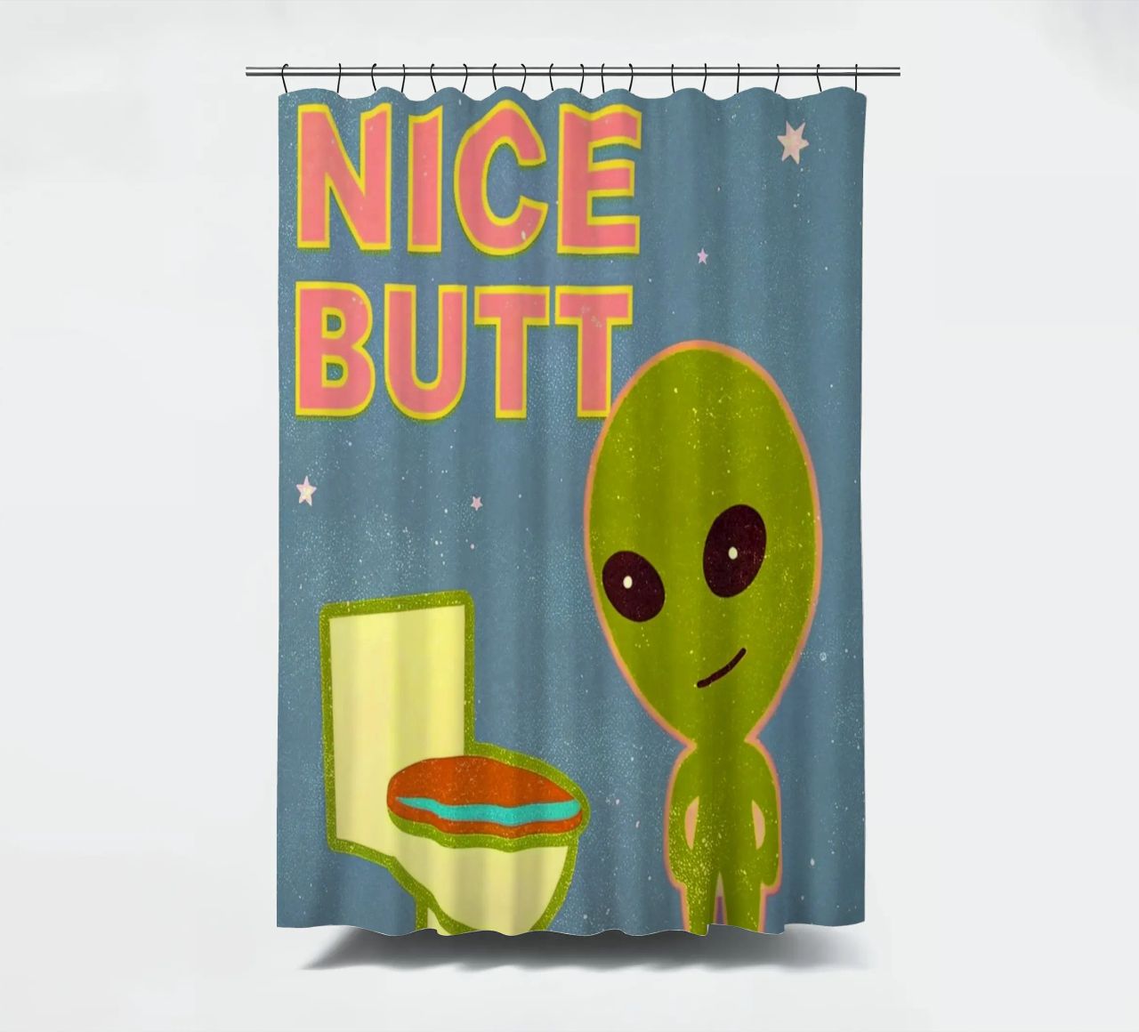 alien nice butt funny toilet Duschvorhang von ralliness