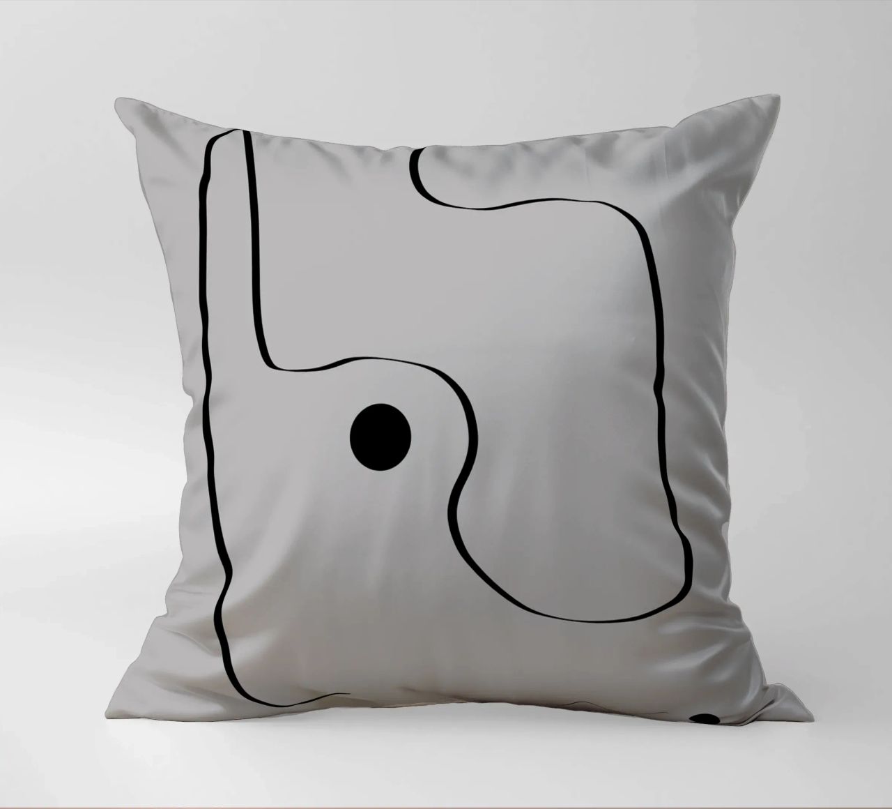 Figure with lines in taupe III cuscino da Imaginative