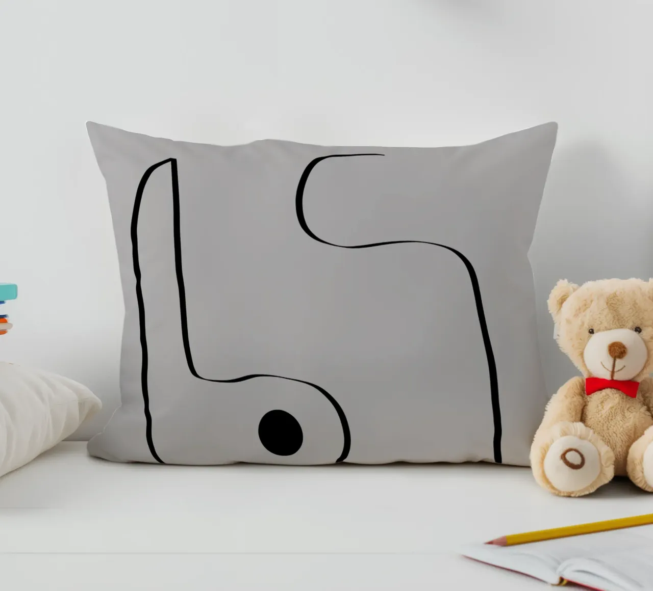 Figure with lines in taupe III cojín de Imaginative