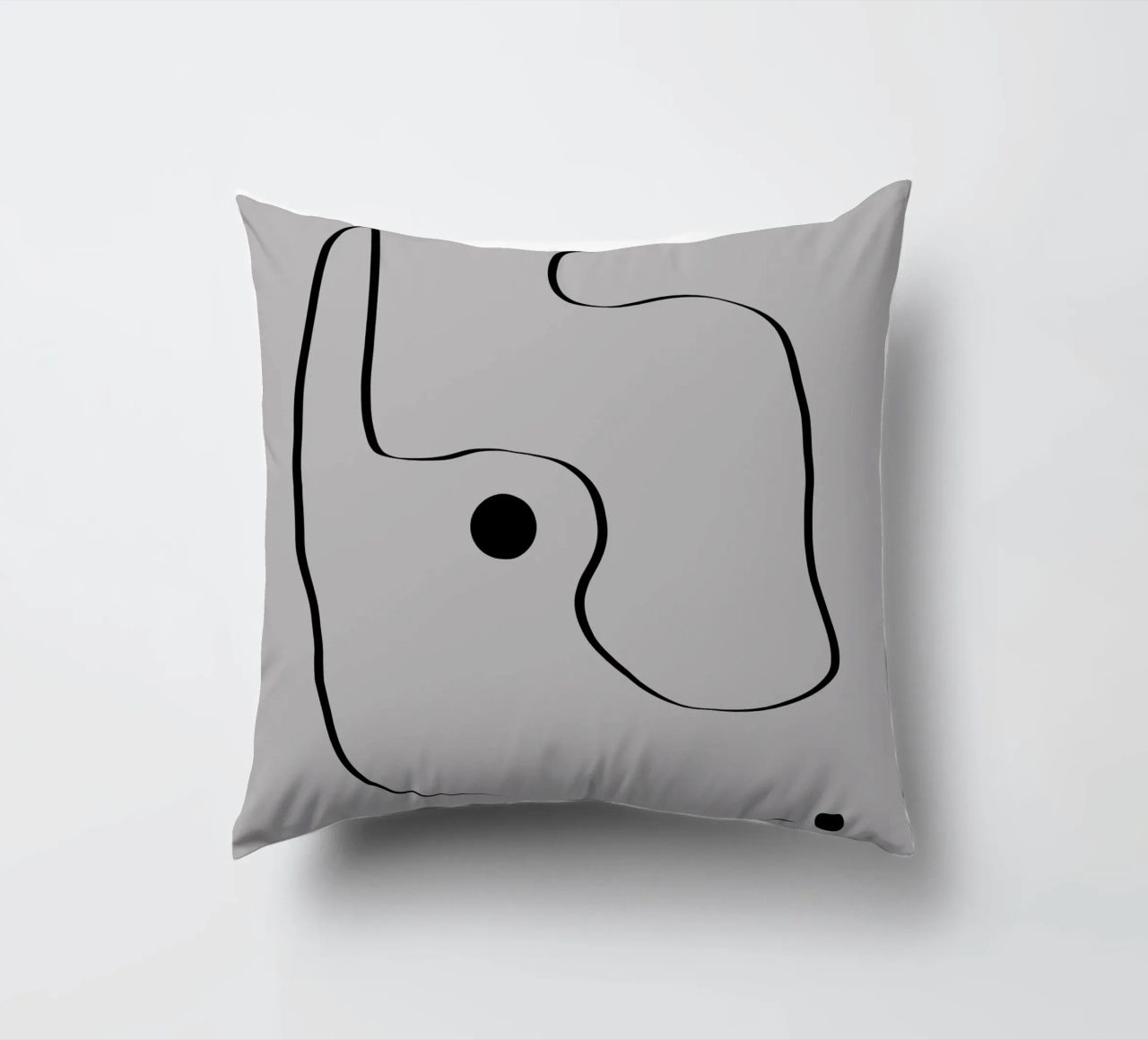 Figure with lines in taupe III cuscino da Imaginative