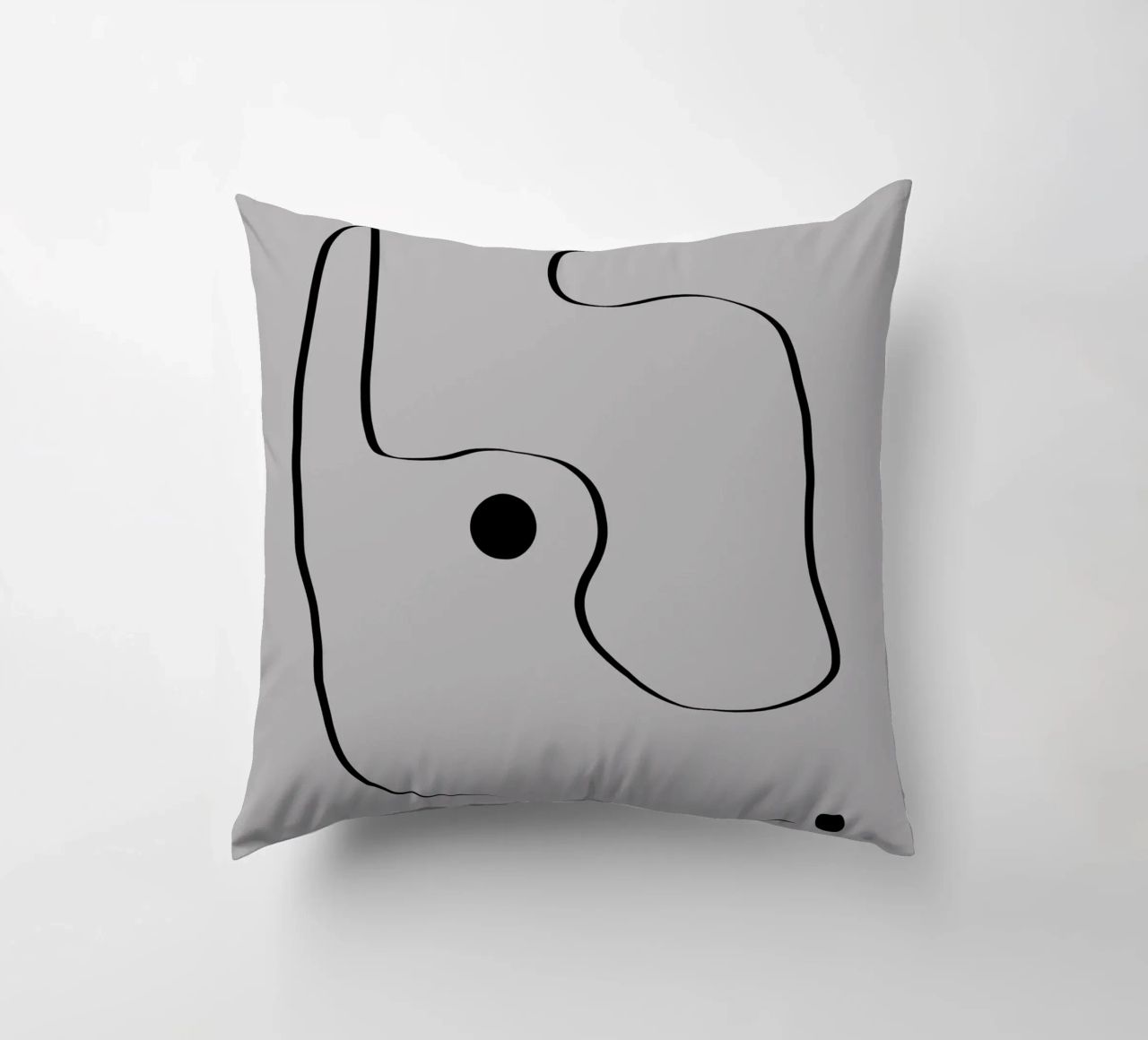 Figure with lines in taupe III cuscino da Imaginative