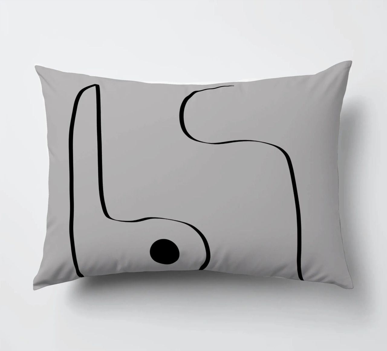 Figure with lines in taupe III cuscino da Imaginative