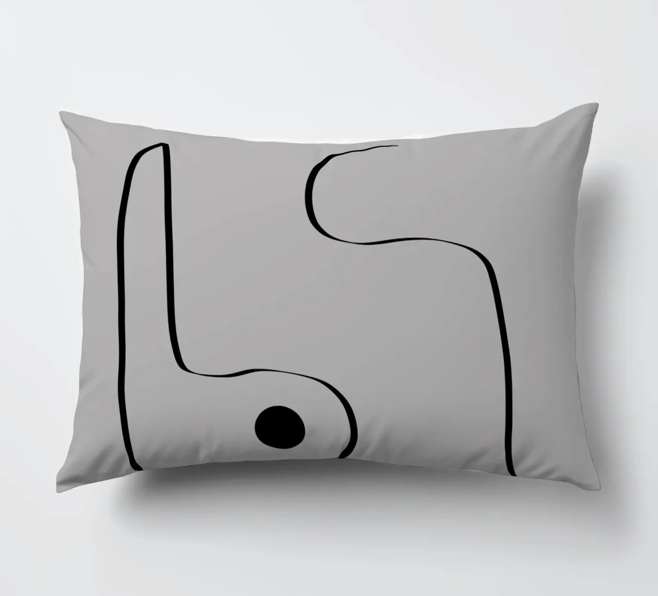 Figure with lines in taupe III Kissen von Imaginative