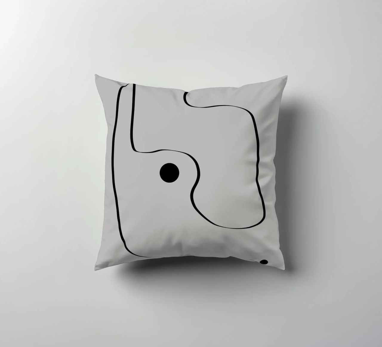 Figure with lines in taupe III cuscino da Imaginative