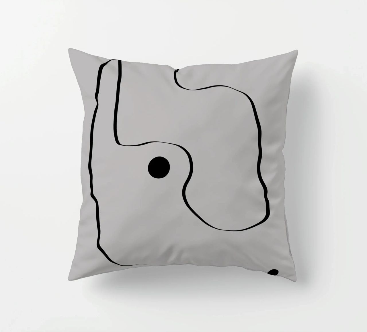 Figure with lines in taupe III cuscino da Imaginative