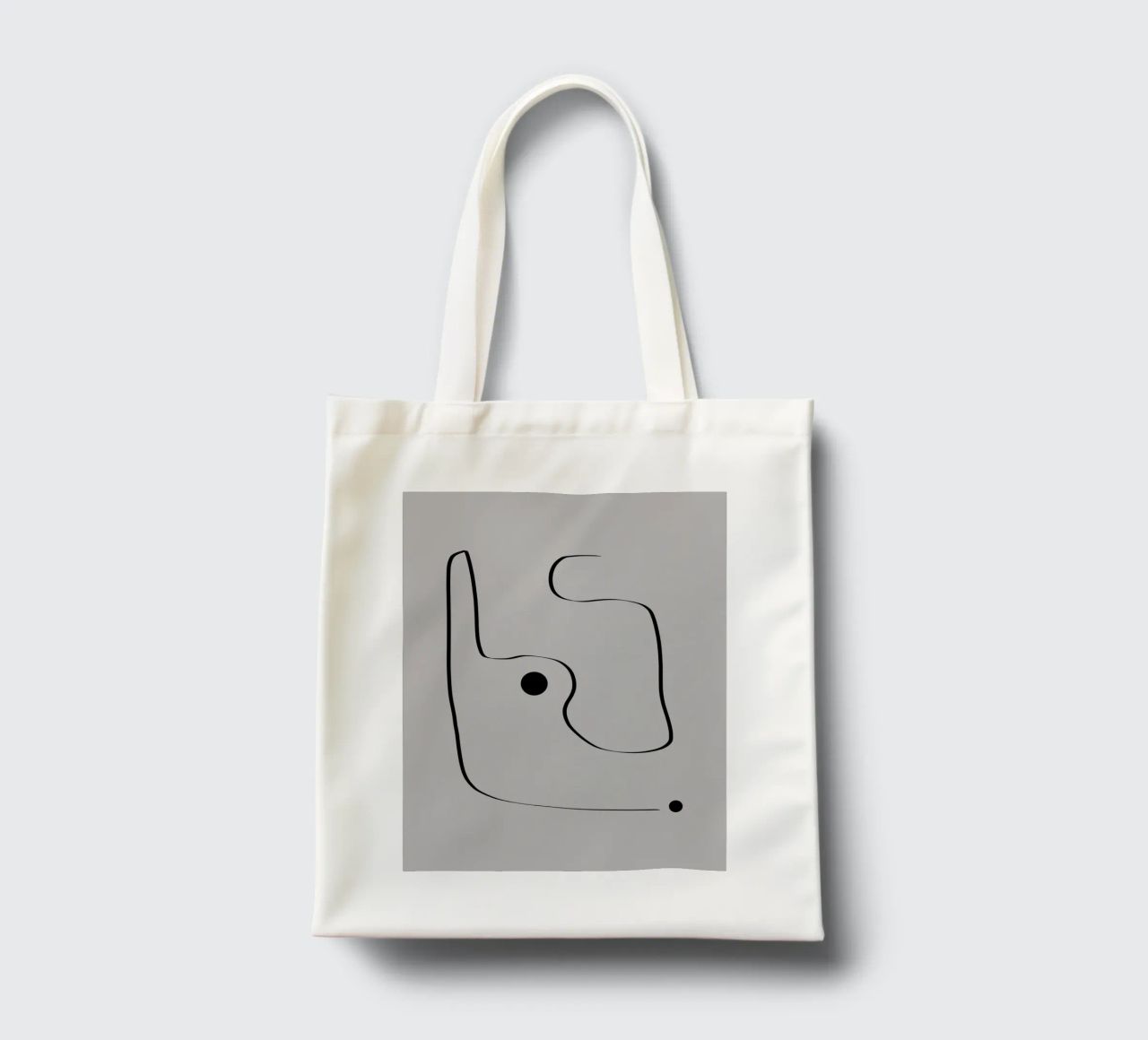 Figure with lines in taupe III Jutebeutel von Imaginative