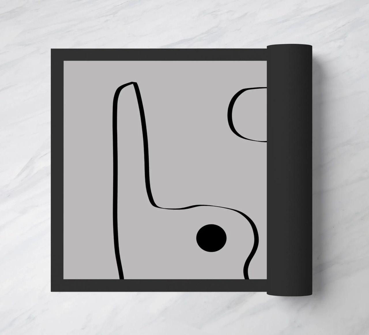 Figure with lines in taupe III Fußmatte von Imaginative