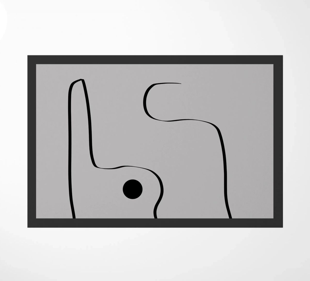 Figure with lines in taupe III Fußmatte von Imaginative