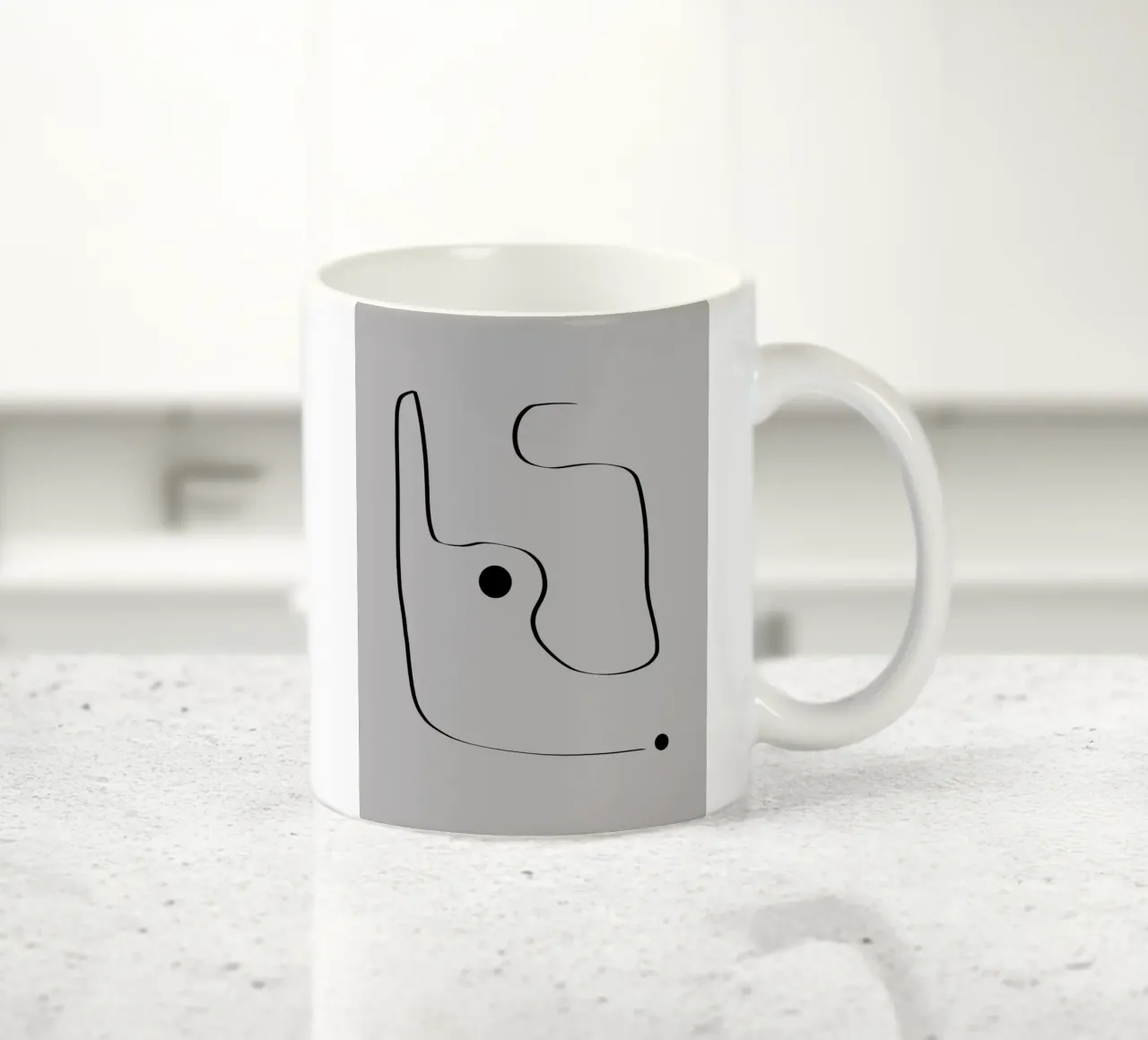Figure with lines in taupe III Keramik Tasse von Imaginative
