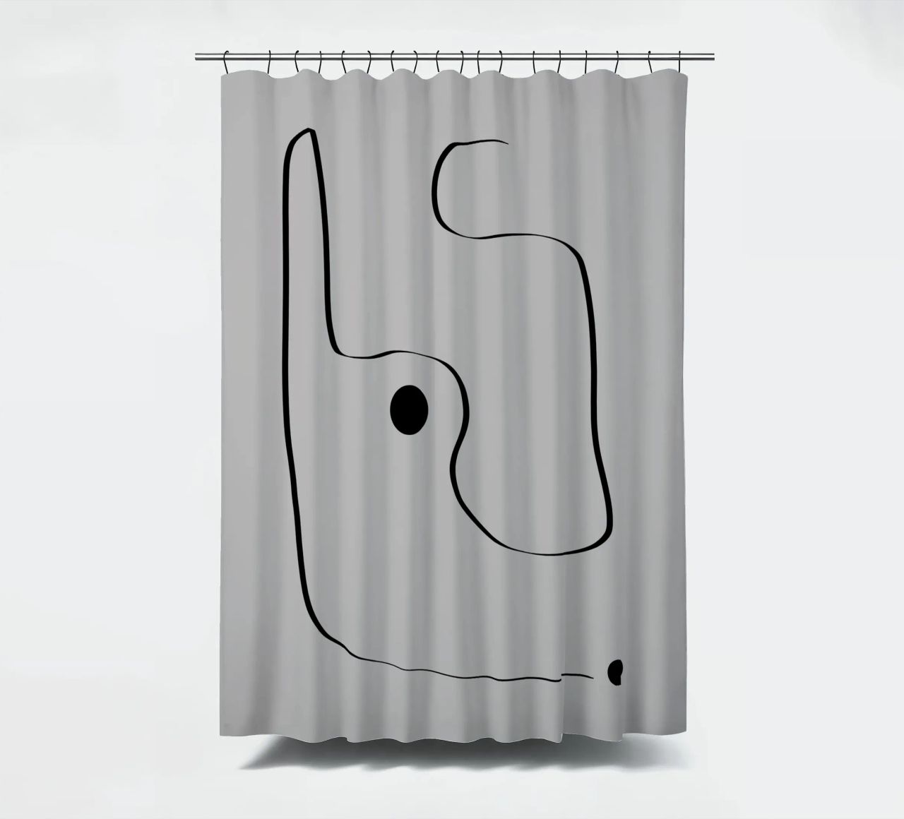 Figure with lines in taupe III Duschvorhang von Imaginative