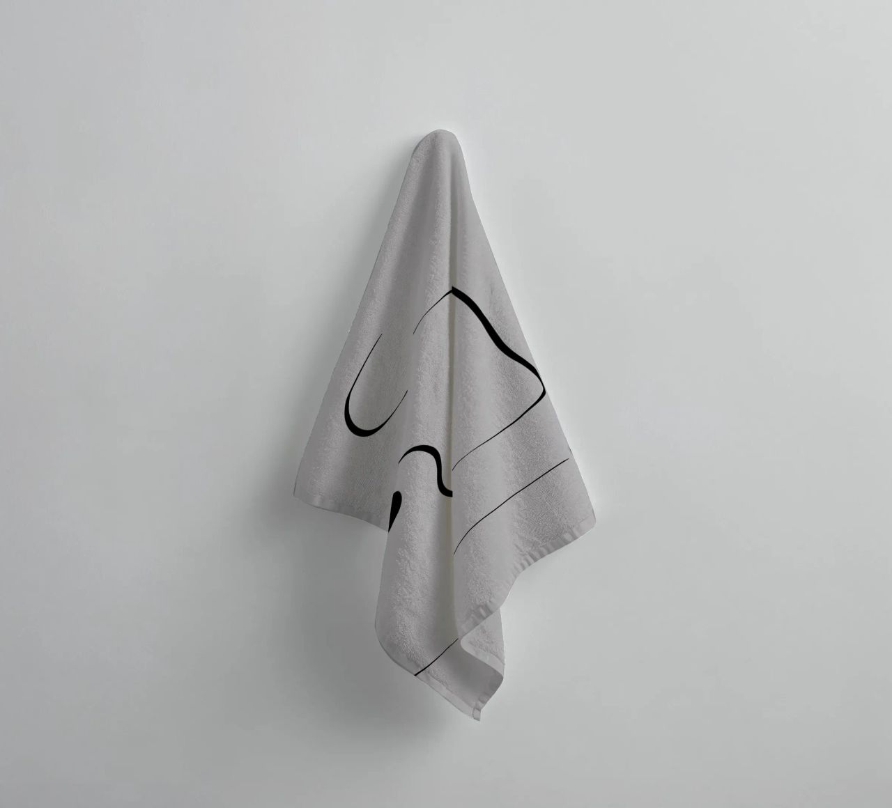 Figure with lines in taupe III Handtuch von Imaginative