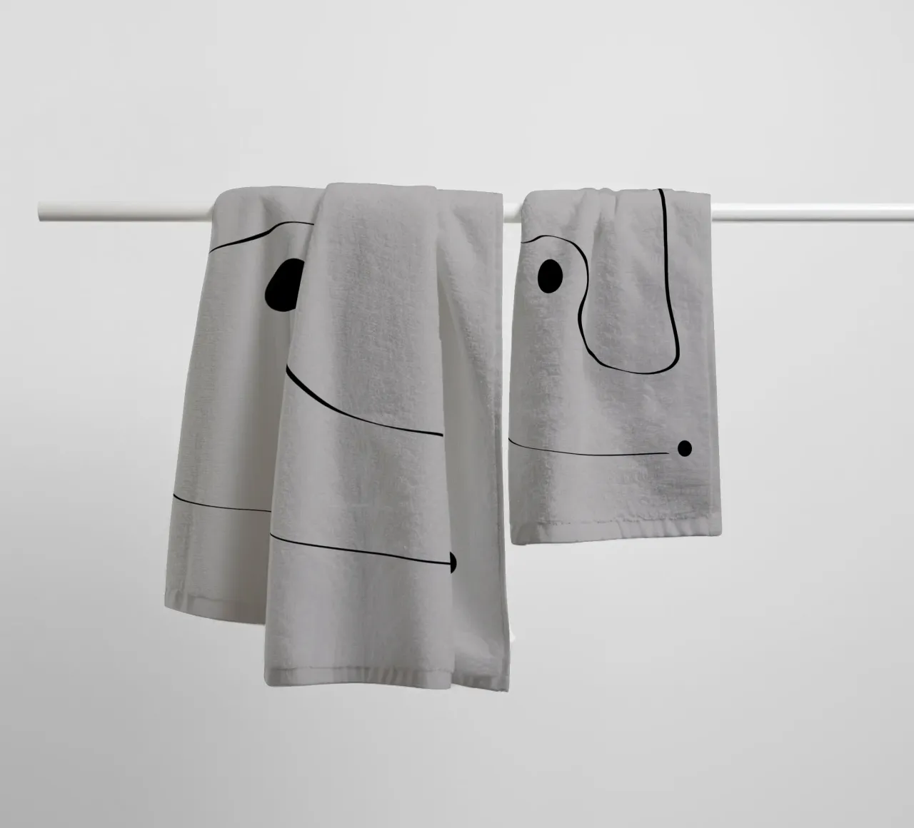 Figure with lines in taupe III serviette de bain de Imaginative