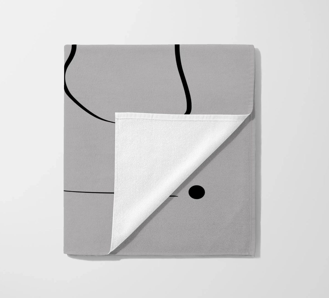 Figure with lines in taupe III Strandtuch von Imaginative