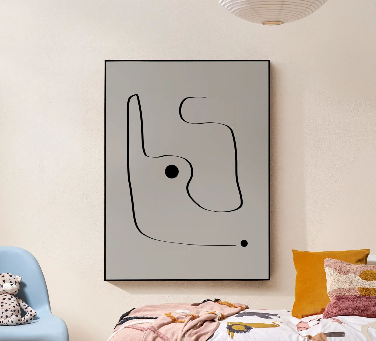 Figure with lines in taupe III Acryl-Glas von Imaginative